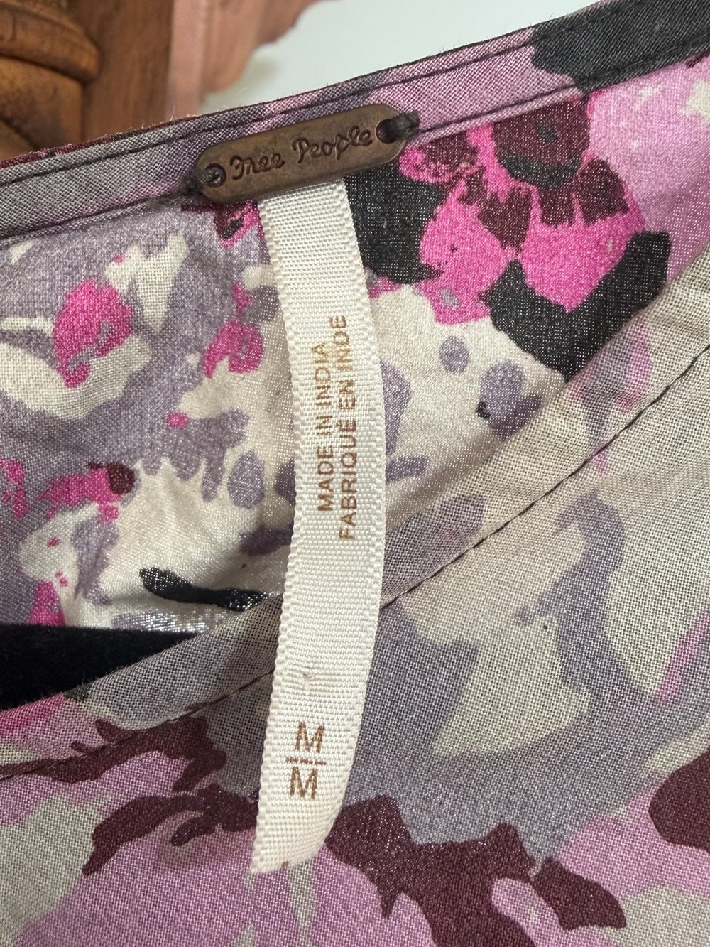 Free People Girls Floral Puff-Sleeve Dress in Pink and Gray - Picture 2 of 12